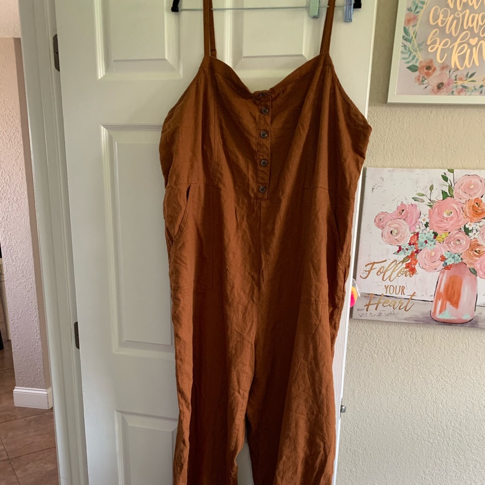 Old Navy Jumpsuit smocked-back brown xxl